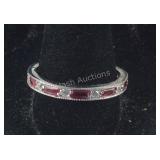 Man-Made Ruby & CZ Band, size  11,