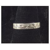 Star Design Silver Eternity Band, size  6.25,