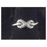 Genuine Diamond Infinity Band Ring, size  6.75,