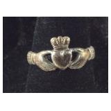 Silver Claddagh Ring, size  5.75,  2.2 grams