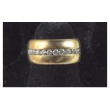 Gold Tone CZ Eternity Band, size  4.75,  4.6