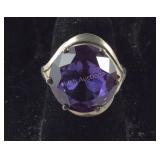 Large Simulated Alexandrite Ring, size  5.75,