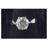 Solitaire CZ Engagement Ring, size  4.75,  3.2