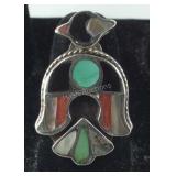 Southwestern Multi-Stone Thunderbird Ring, size