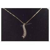 CZ Journey Necklace Gold Plated, size  18",  5.2