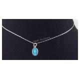Blue Enamel Miraculous Necklace, size  14",  1.5