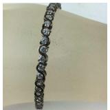 CZ Tennis Bracelet, size 7.5", 12.2 grams
