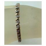 Genuine Diamond Tennis Bracelet Marked 925, size