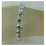 Graduated CZ Tennis Bracelet Marked 925, size 7",