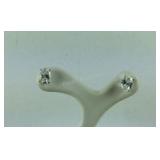 Oval Cut CZ Stud Earrings, 0.8 grams Sterling