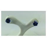 Tanzanite Colored CZ Stud Earrings