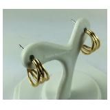 Gold Tone "C" Stud Earrings
