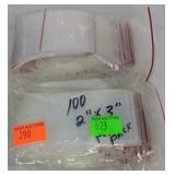 Plastic coin bags, 100 2x3" in each pack