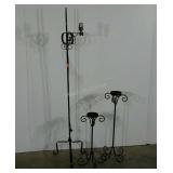 Floor lamp and two candle stands, lamp is 55"