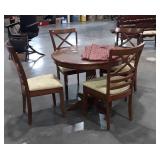 5pc Table Set, 42" round top table pedestal base