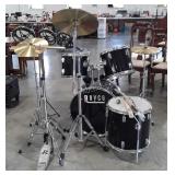 Royce Drum Set, cymbals, drum sticks, stool,