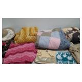 Afghans, quilt throw, ladies clothes, hat,