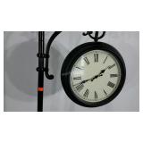 Clock and thermometer/barometer on stand, stand