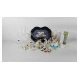 Swan collectibles group, includes paintedtray,