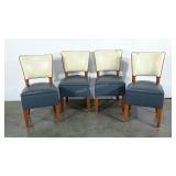 Four chairs, vinyl upholstery with contrasting
