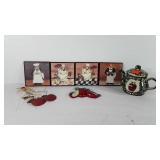 Home decor, includes apple wall hangings (one has