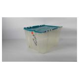 Contico tote with interlocking lid, 15" × 21.5" ×