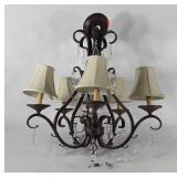 Metalworks chandelier, 5 lights with shades, 23"
