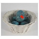 Basket of metal decor balls