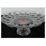 Glassware, pedestal deviled egg plate, 11"