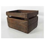 Wooden shipping crate, S.B. Hess faded graphics,