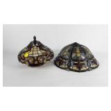 Leaded glass shade and ceiling fixture, shade