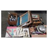 Skid lot, wall art, Dewalt radio for parts,