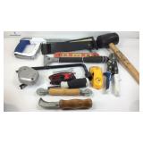 Tools, mallet, level, lid wrench, stud sensor etc