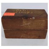 Wooden box with steel alphabet stamps