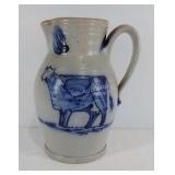 Stoneware pitcher, marked Rowe Pottery Works 1987