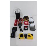 Group of tape measures, stud sensors and more