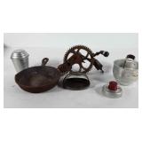 Kitchenwares, includes cast iron skillet 6 5/8",