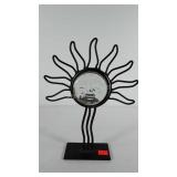 Wrought iron sun face candle holder, 15"