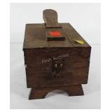 Shoe shine box with shoe grooming accessories,