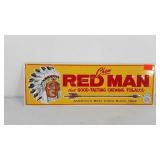 Advertising, Red Man chew tobacco metal sign, 6"