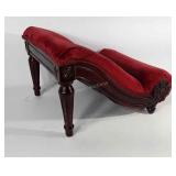 Upholstered gout stool, 18" × 16" × 12"