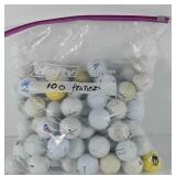 Golf balls, 100 used practice balls, includes