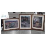 Three Framed Home Goods Picture Prints, cardboard