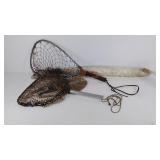 Group of three fishing nets, 2 fly fishing nets