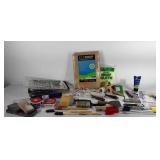 Painters group, drop cloths, paint brushes, paint