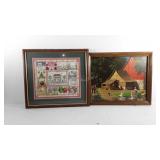 Two prints, includes farm scene and home through