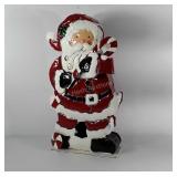 Large metalworks Santa Claus candle holder, 28" ×