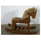 Wooden rocking horse, 14" to seat