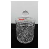 Lead crystal canister, hand cut, made in Czech