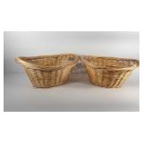 Two baskets with handles, 23" × 17" × 10"